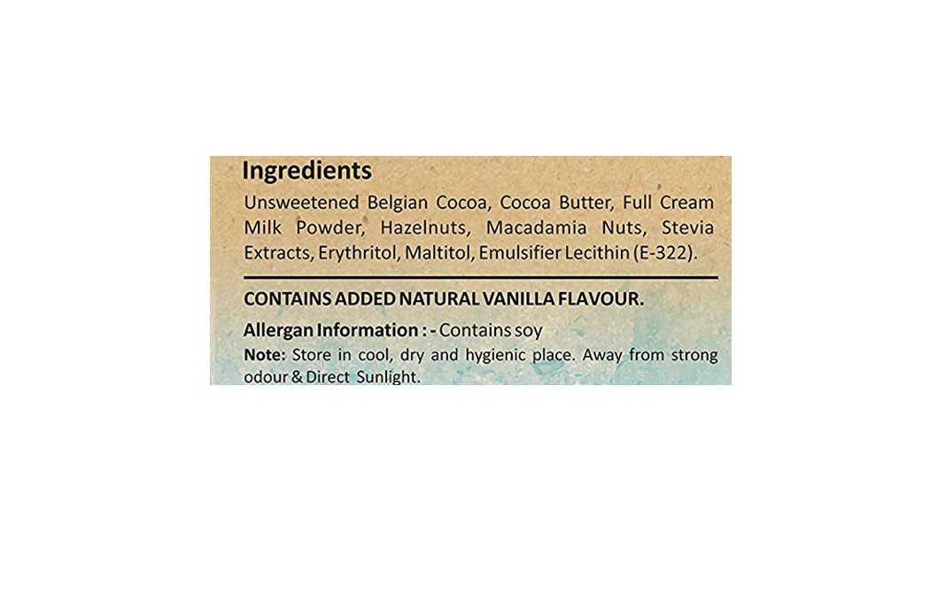 Zevic Stevia Couverture Milk Chocolate - Exotic Nuts, Belgian Cocoa   Box  90 grams